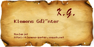 Klemens Günter névjegykártya